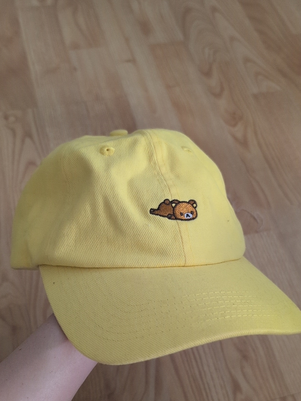 Rilakkuma x Roasting Water Yellow Cap With Embroidered Rilakkuma OS NWOT
